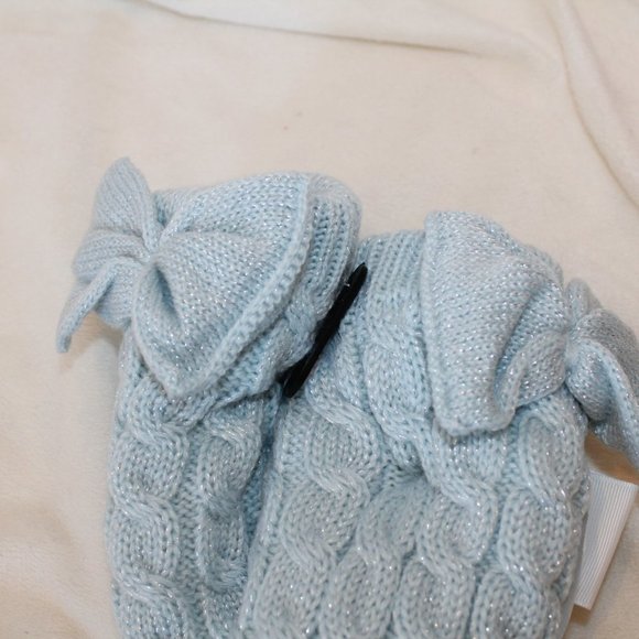 NWT UGG WOMEN'S GIRLS FLEECE LINED SPARKLE BOW SOCKS BLUE - Picture 4 of 6